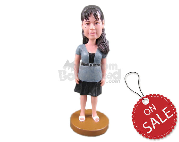 Custom Bobblehead Lovely Lady In Fashionable Skirt - Leisure & Casual Casual Females Personalized Bobblehead & Cake Topper Custom Bobblehead Lovely Lady In Fashionable Skirt - Leisure & Casual Casual Females Personalized Bobblehead & Cake Topper